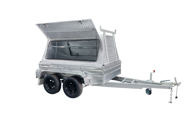 Dual Axle with Canopy Trailer on transparent