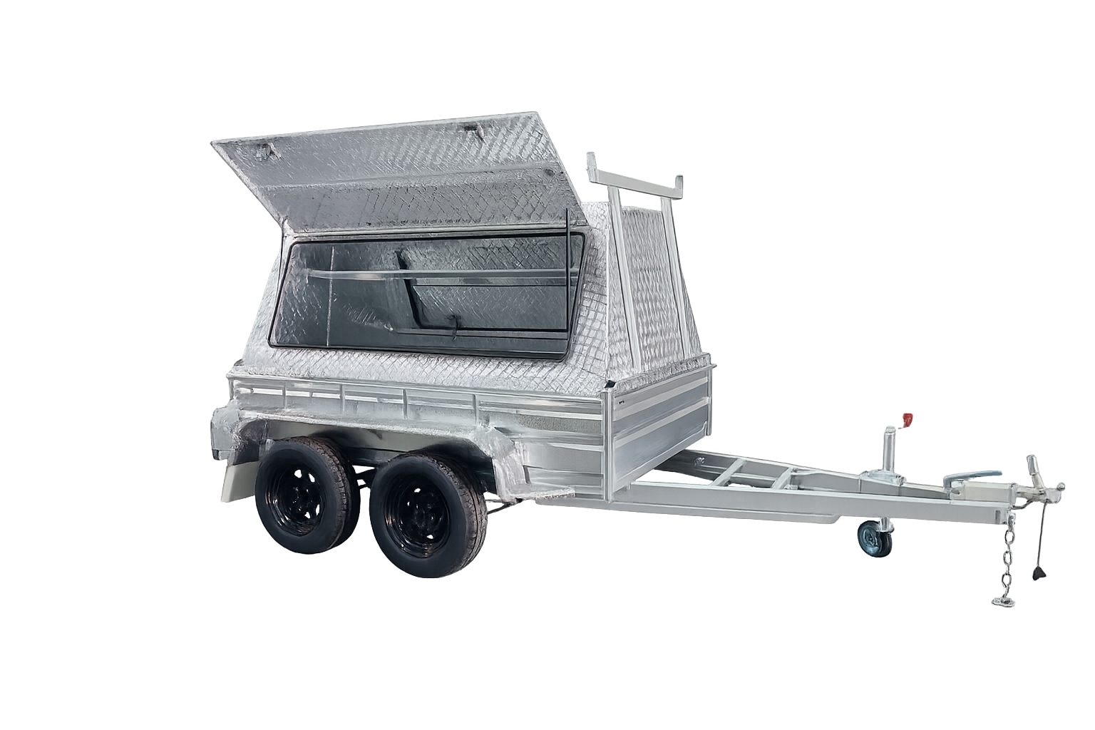 Dual Axle with Canopy Trailer on transparent